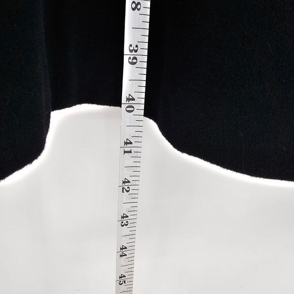 Vintage 1950s 60s Hudson Belk Black Wool Swing Coat Brown Mink Collar Union Made - Picture 8 of 10